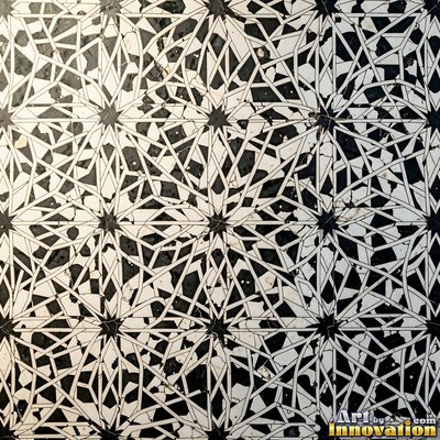 Moorish star pattern mosaic in emerald green glaze, a full frame tile texture