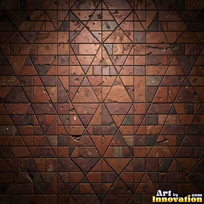 Roman style stone mosaic with a border pattern in whitewashed tones