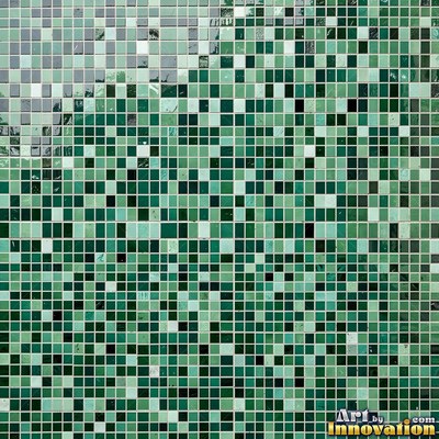 Sage green penny round mosaic tiles packed edge to edge