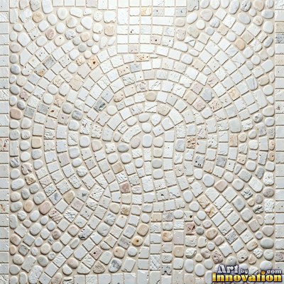 Sage green penny round mosaic tiles packed edge to edge