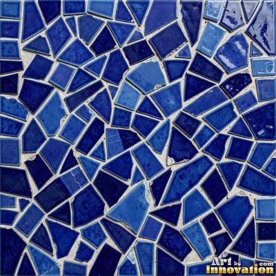 Moorish star pattern mosaic in emerald green glaze, a full frame tile texture