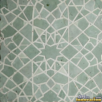 Sage green penny round mosaic tiles packed edge to edge