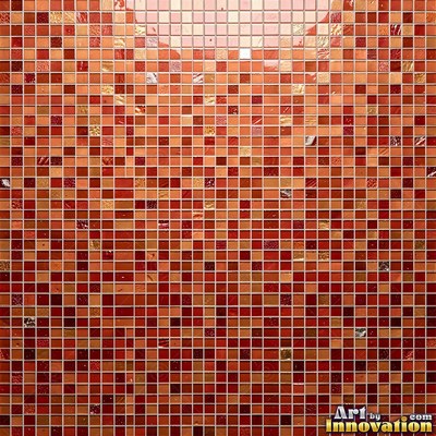 Roman style stone mosaic with a border pattern in whitewashed tones