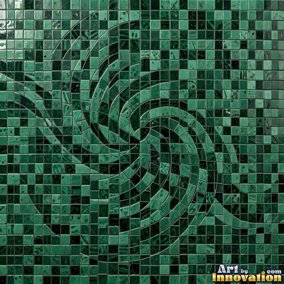 Sage green penny round mosaic tiles packed edge to edge