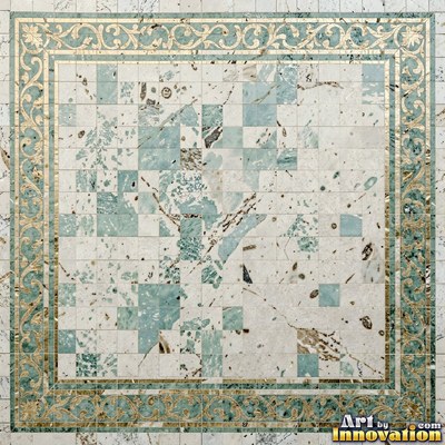 Moorish star pattern mosaic in emerald green glaze, a full frame tile texture