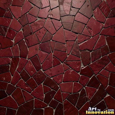Roman style stone mosaic with a border pattern in whitewashed tones