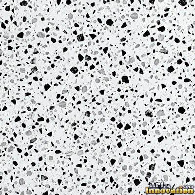 Polished terrazzo with small stone chips scattered evenly across a charcoal base