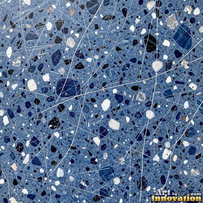 Cream and sand terrazzo set with large irregular stone fragments
