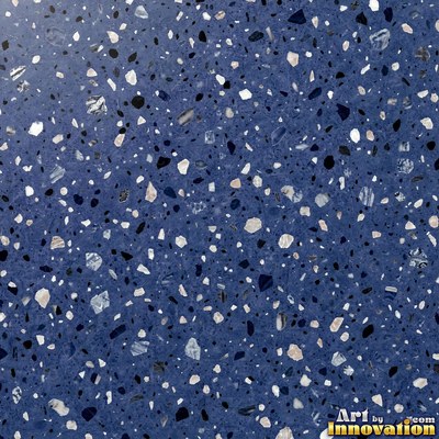 Black and white terrazzo flecked with mother of pearl, evenly lit