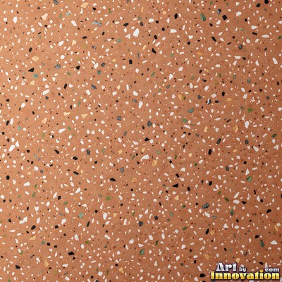 Polished terrazzo with small stone chips scattered evenly across a charcoal base