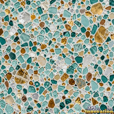 Minimal terrazzo with sparse chips on a smooth warm yellow base