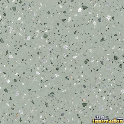 Cream and sand terrazzo set with large irregular stone fragments