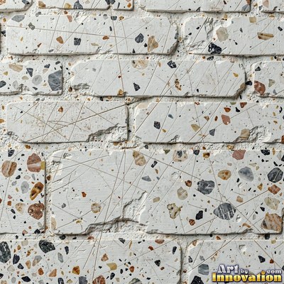 Minimal terrazzo with sparse chips on a smooth warm yellow base
