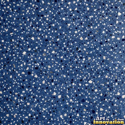 Minimal terrazzo with sparse chips on a smooth warm yellow base