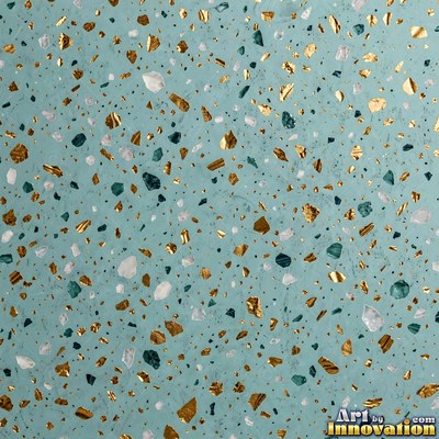 Polished terrazzo with small stone chips scattered evenly across a charcoal base
