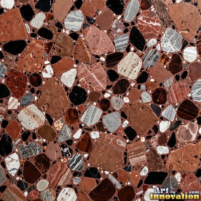 Minimal terrazzo with sparse chips on a smooth warm yellow base