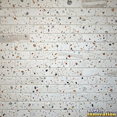 Polished terrazzo with small stone chips scattered evenly across a charcoal base