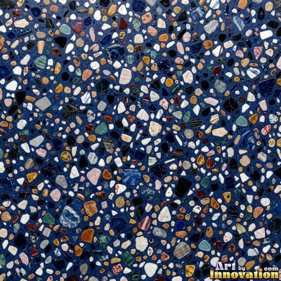 Cream and sand terrazzo set with large irregular stone fragments