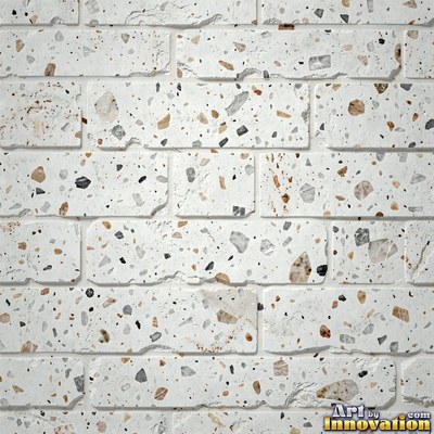 Black and white terrazzo flecked with mother of pearl, evenly lit