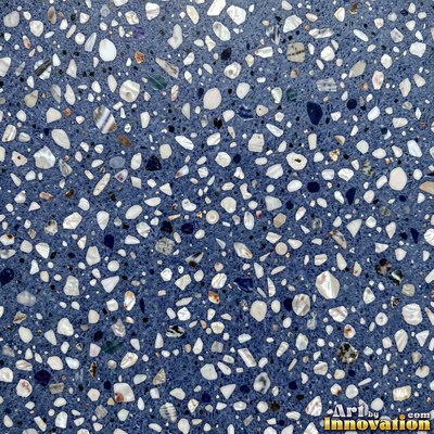 Black and white terrazzo flecked with mother of pearl, evenly lit