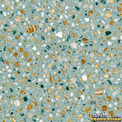 Polished terrazzo with small stone chips scattered evenly across a charcoal base