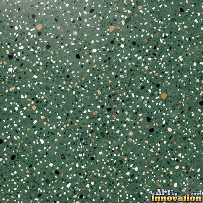 Cream and sand terrazzo set with large irregular stone fragments