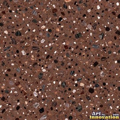 Black and white terrazzo flecked with mother of pearl, evenly lit