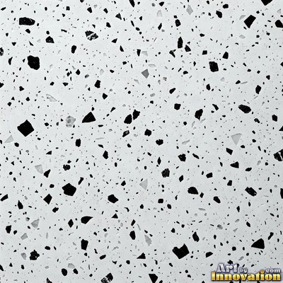 Cream and sand terrazzo set with large irregular stone fragments