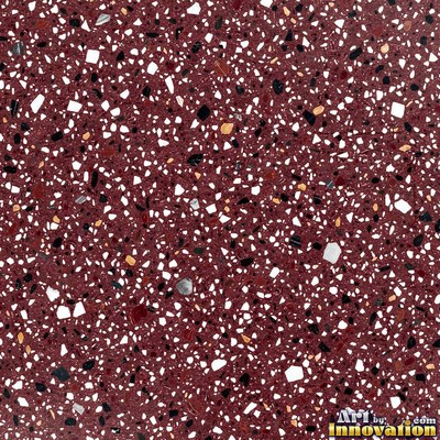Cream and sand terrazzo set with large irregular stone fragments