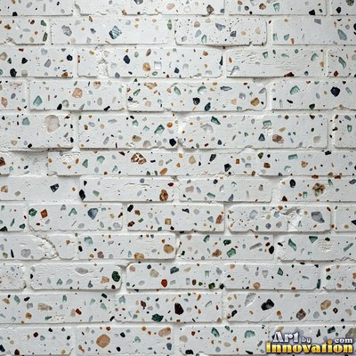 Polished terrazzo with small stone chips scattered evenly across a charcoal base