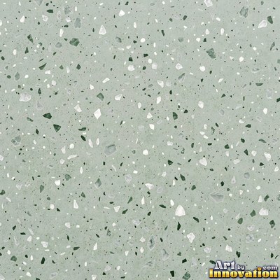 Polished terrazzo with small stone chips scattered evenly across a charcoal base