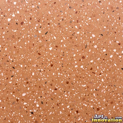 Polished terrazzo with small stone chips scattered evenly across a charcoal base