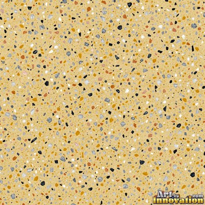 Cream and sand terrazzo set with large irregular stone fragments