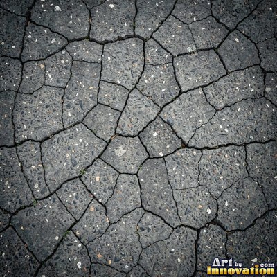Fresh light gray asphalt with fine gravel texture, flat overhead view