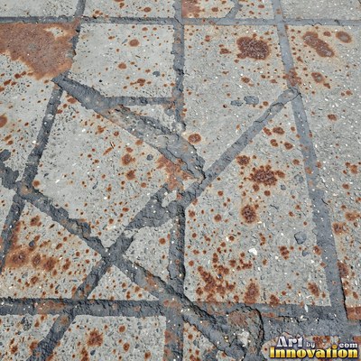 Fresh light gray asphalt with fine gravel texture, flat overhead view