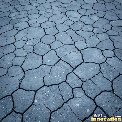 Fresh light gray asphalt with fine gravel texture, flat overhead view
