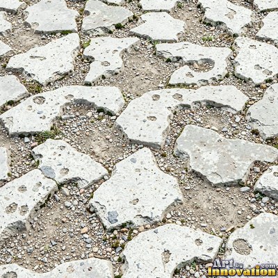 Fresh light gray asphalt with fine gravel texture, flat overhead view