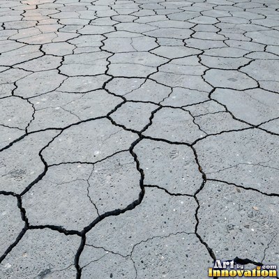 Wet asphalt glistening with small puddles in a greenish gray tone