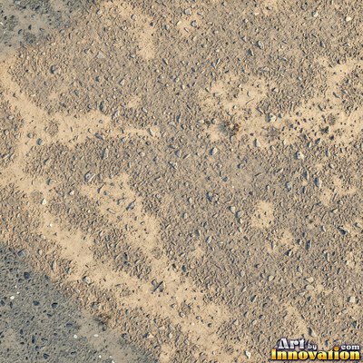 Fresh light gray asphalt with fine gravel texture, flat overhead view