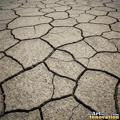 Wet asphalt glistening with small puddles in a greenish gray tone