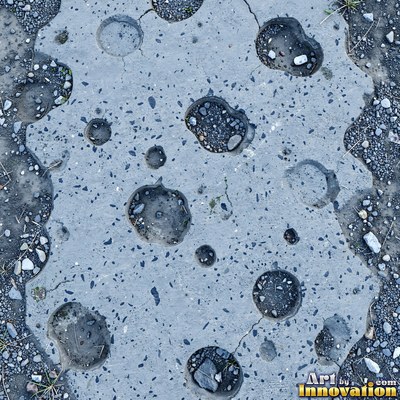 Fresh light gray asphalt with fine gravel texture, flat overhead view