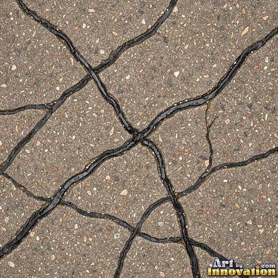 Fresh light gray asphalt with fine gravel texture, flat overhead view