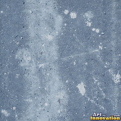 Asphalt pavement marked with oil stains and tire scuffs in medium gray