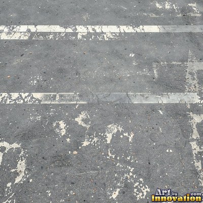 Fresh light gray asphalt with fine gravel texture, flat overhead view