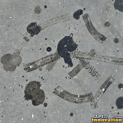 Fresh light gray asphalt with fine gravel texture, flat overhead view