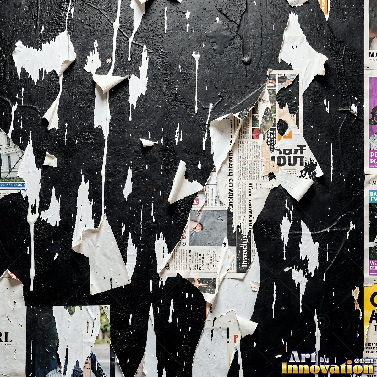 Smoke stained ochre wall with dark soot gradients across the surface