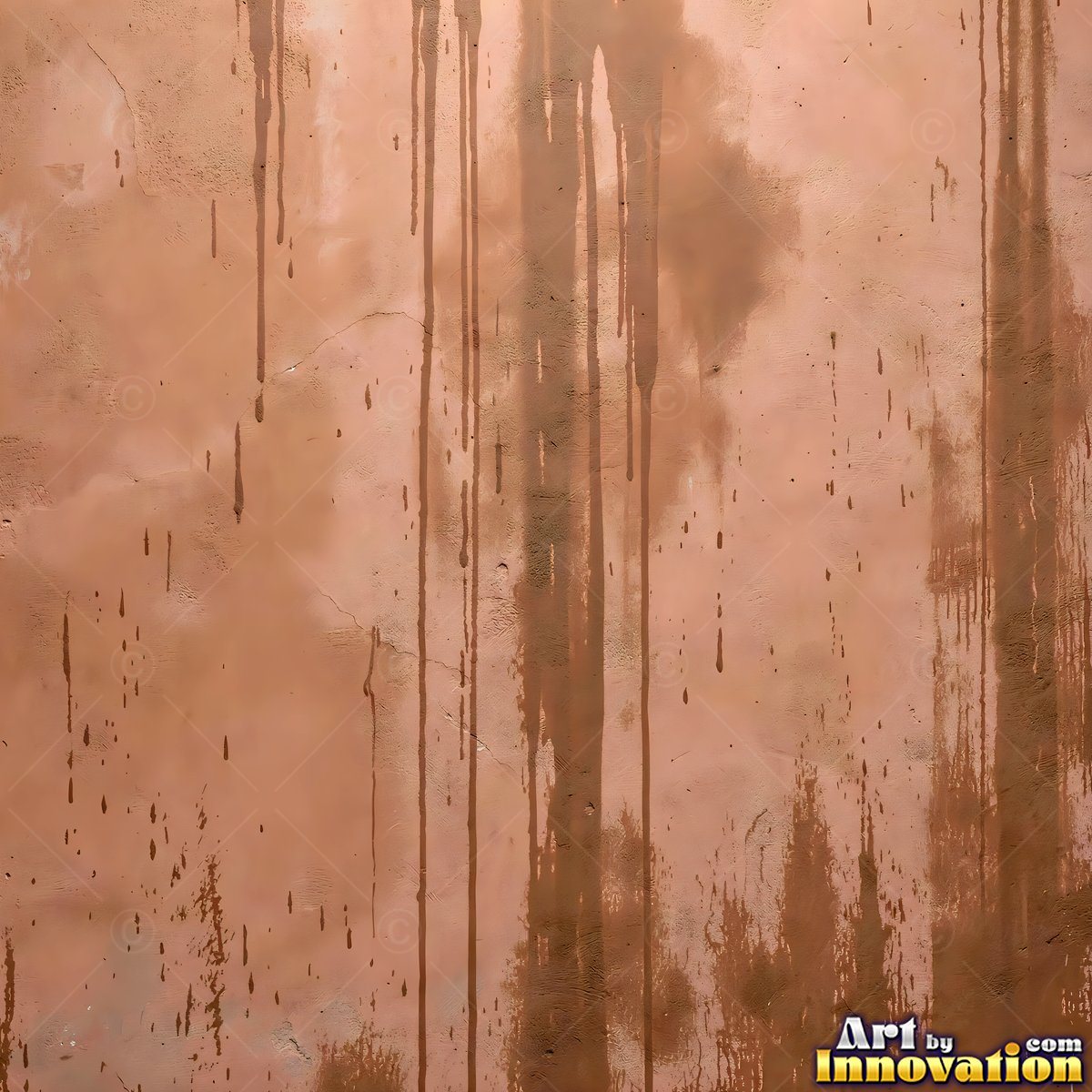 Smoke stained ochre wall with dark soot gradients across the surface