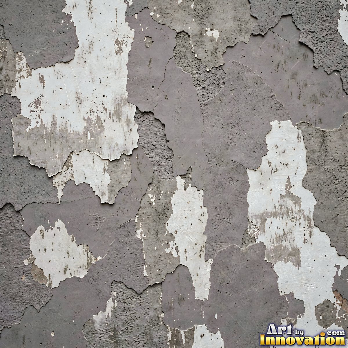 Blackened grunge wall with dried paint splatter filling the frame