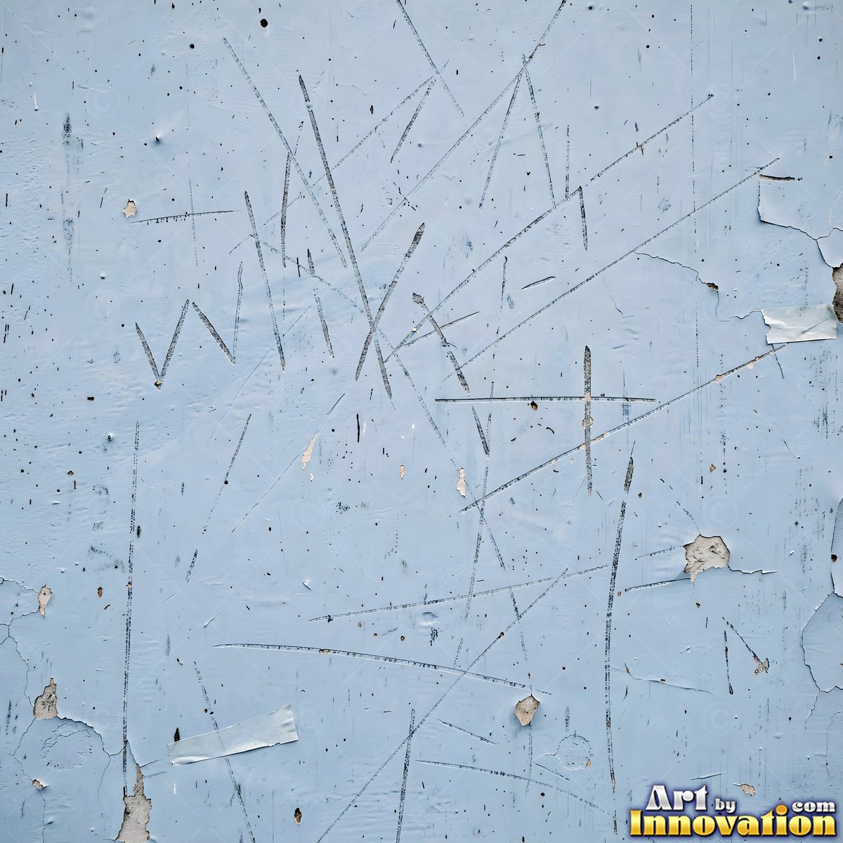Smoke stained ochre wall with dark soot gradients across the surface