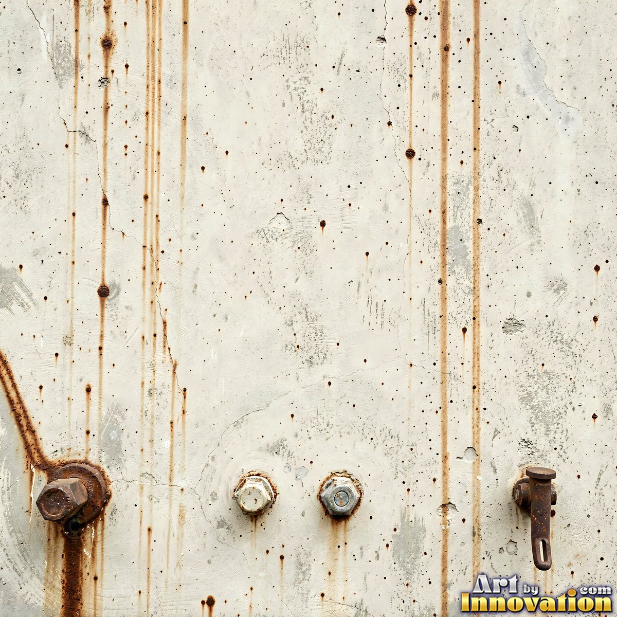 Old blue gray wall built up in layers of patched plaster and paint
